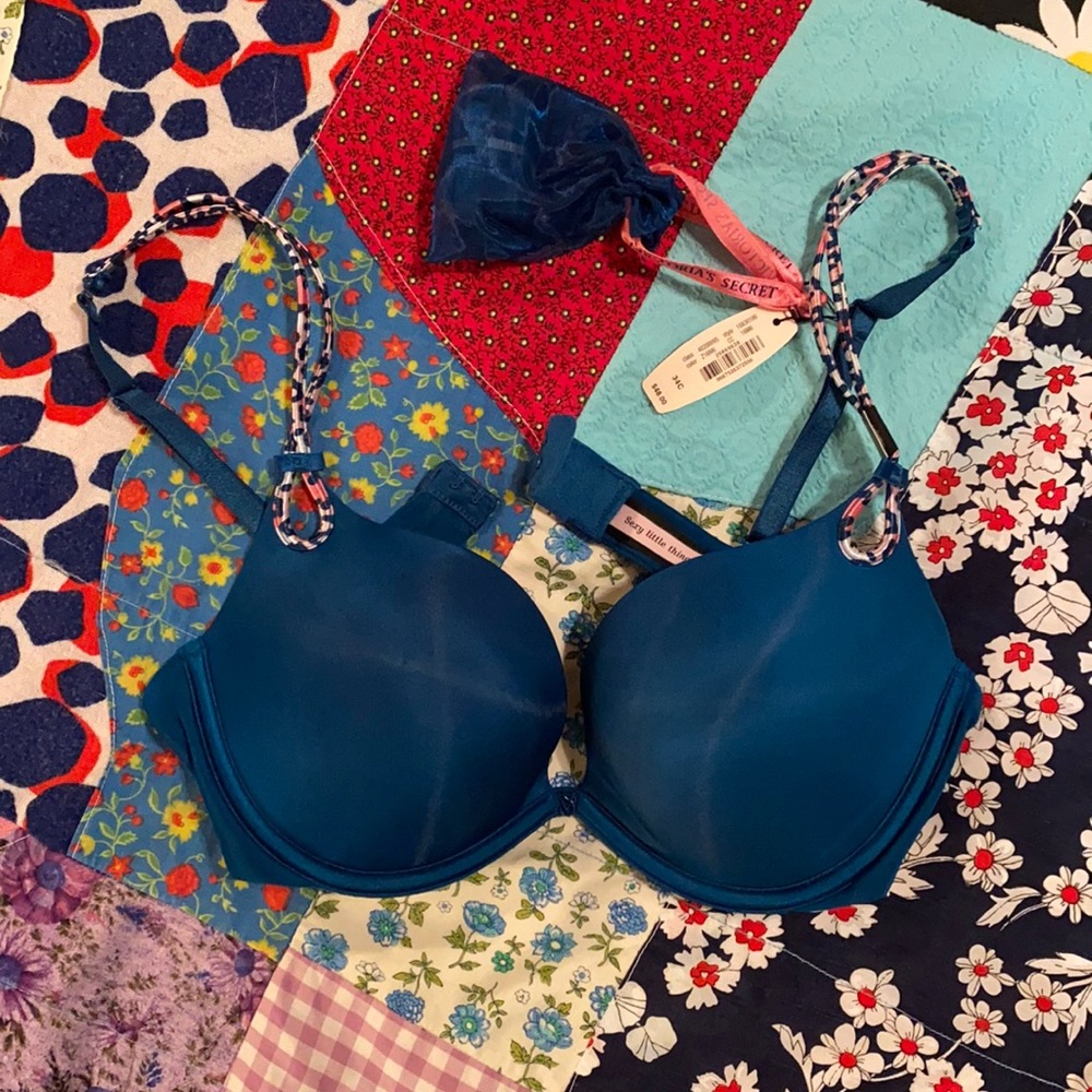 NWT Blue Pink 34C Victoria’s Secret Push Up Bra